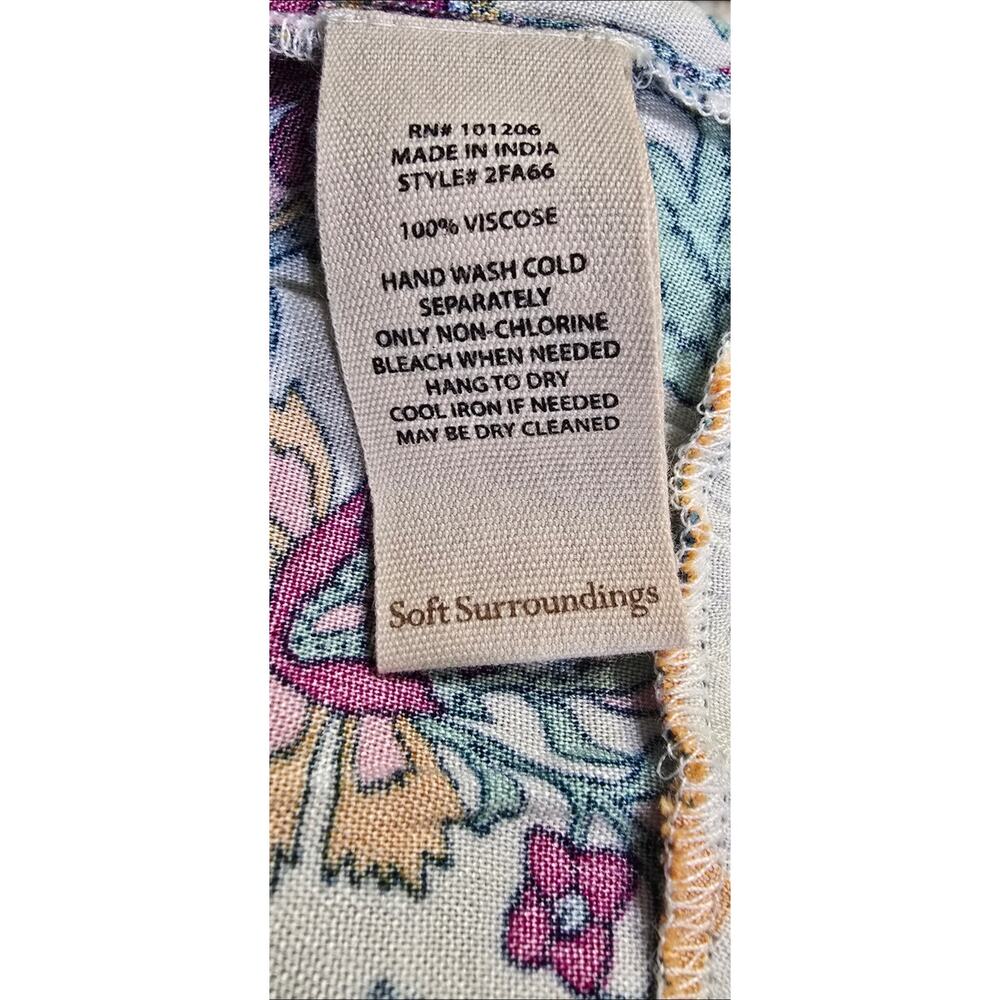 NWT Soft Surroundings Kara Botanical Floral Dress Boho Maxi Short Sleeve M - Picture 5 of 6